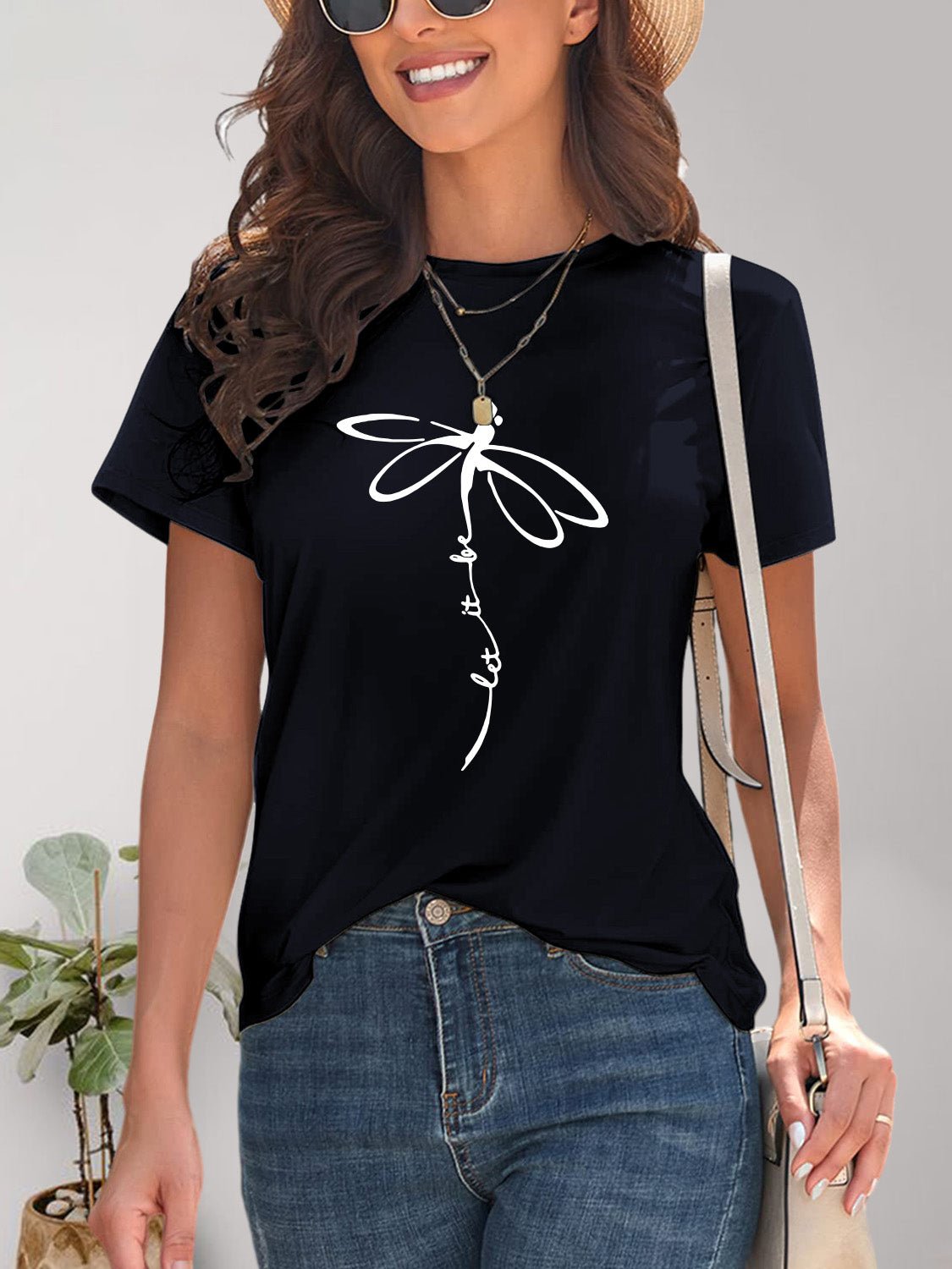 Dragonfly Graphic Round Neck Short Sleeve T-Shirt - GirlyBayDragonfly Graphic Round Neck Short Sleeve T-Shirt100100773762121SDark BlueGirlyBayDragonfly Graphic Round Neck Short Sleeve T-Shirt