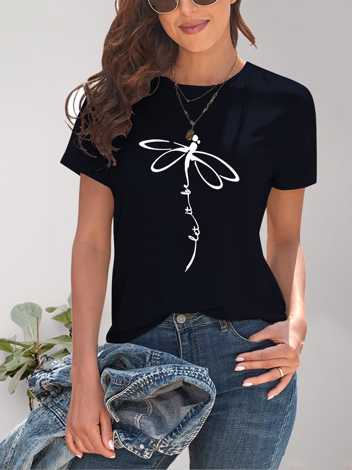 Dragonfly Graphic Round Neck Short Sleeve T-Shirt - GirlyBayDragonfly Graphic Round Neck Short Sleeve T-Shirt100100773762121SDark BlueGirlyBayDragonfly Graphic Round Neck Short Sleeve T-Shirt