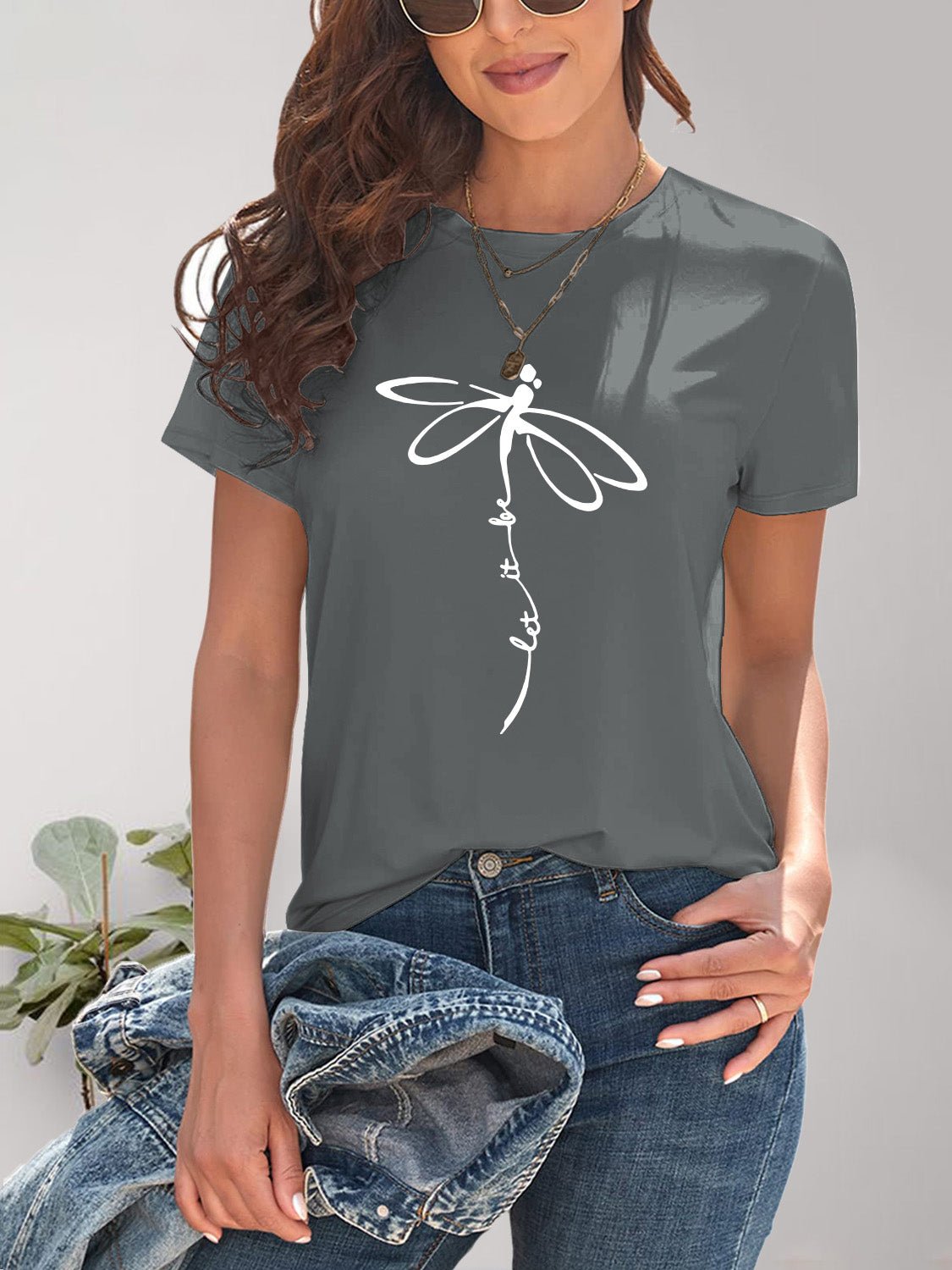 Dragonfly Graphic Round Neck Short Sleeve T-Shirt - GirlyBayDragonfly Graphic Round Neck Short Sleeve T-Shirt100100773762605SDark GrayGirlyBayDragonfly Graphic Round Neck Short Sleeve T-Shirt