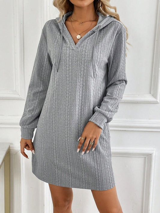 Drawstring Long Sleeve Hooded Mini Dress - GirlyBayMini Dress SuccessDrawstring Long Sleeve Hooded Mini Dress100100965484186SGrayGirlyBayDrawstring Long Sleeve Hooded Mini Dress
