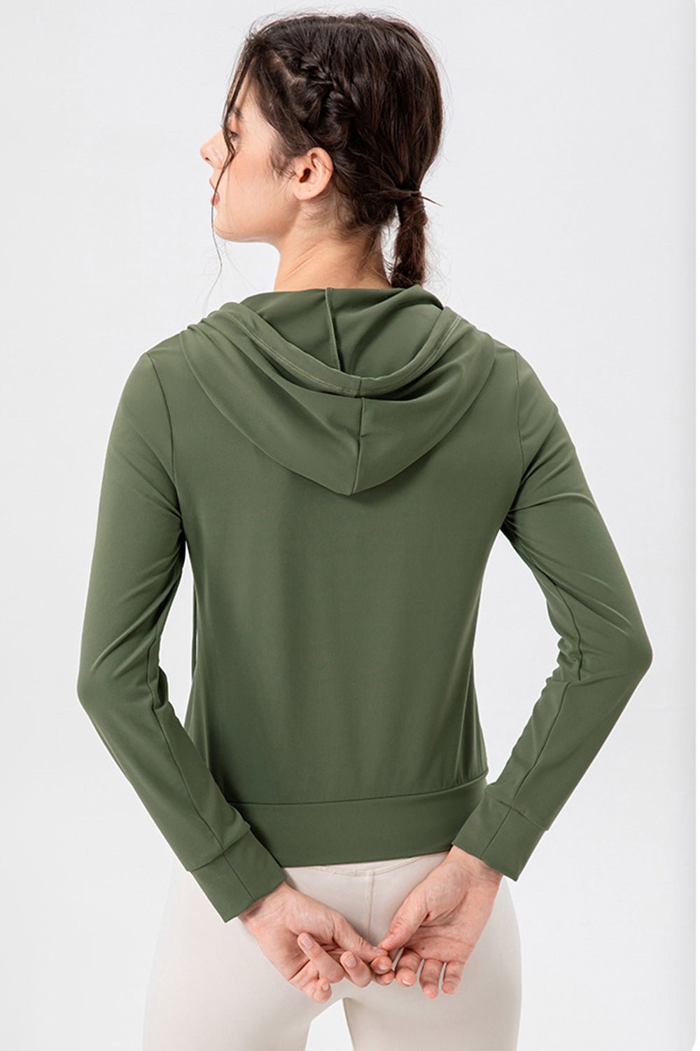Drawstring Zip Up Hooded Active Outerwear - GirlyBayActivewearDrawstring Zip Up Hooded Active Outerwear100100383739767SMatcha GreenGirlyBayDrawstring Zip Up Hooded Active Outerwear