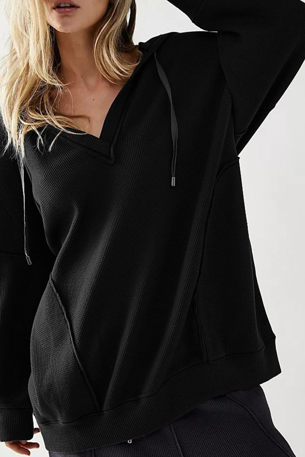 Exposed Seam Drawstring Long Sleeve Hoodie - GirlyBaySweatshirts & HoodiesExposed Seam Drawstring Long Sleeve Hoodie100100530786022SBlackGirlyBayExposed Seam Drawstring Long Sleeve Hoodie