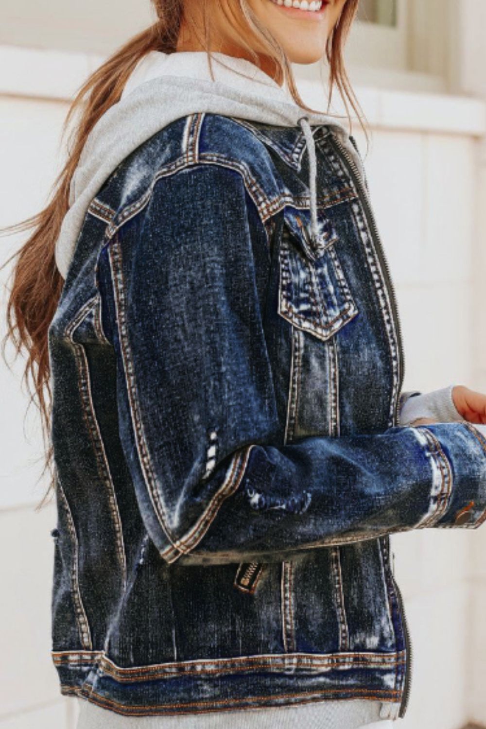Fake Two - Piece Hooded Zip - Up Denim Jacket - GirlyBayJeans & DenimFake Two - Piece Hooded Zip - Up Denim Jacket100100911895594SDark BlueGirlyBayFake Two - Piece Hooded Zip - Up Denim Jacket
