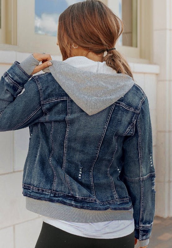 Fake Two - Piece Hooded Zip - Up Denim Jacket - GirlyBayJeans & DenimFake Two - Piece Hooded Zip - Up Denim Jacket100100911895594SDark BlueGirlyBayFake Two - Piece Hooded Zip - Up Denim Jacket