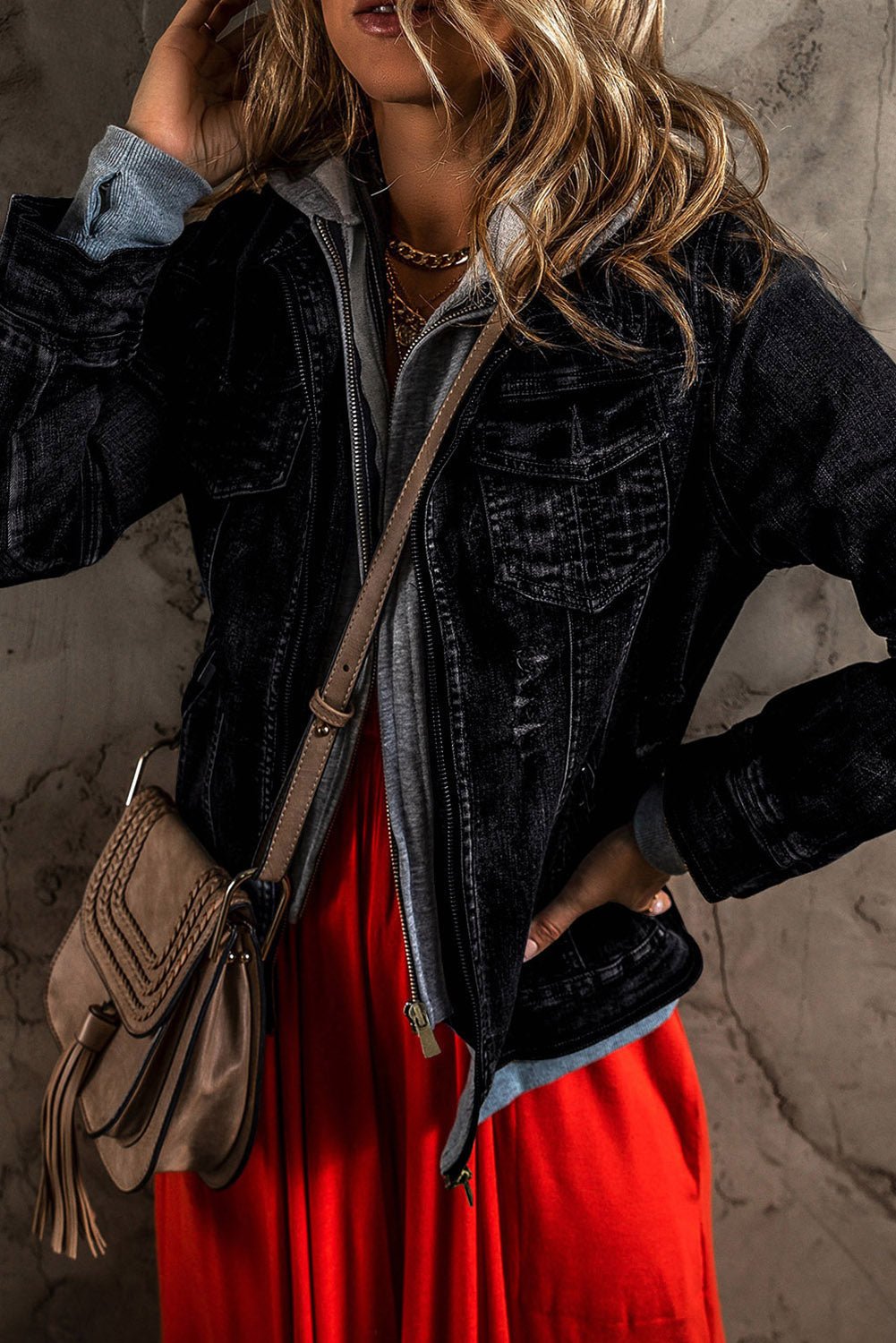 Fake Two - Piece Hooded Zip - Up Denim Jacket - GirlyBayJeans & DenimFake Two - Piece Hooded Zip - Up Denim Jacket100100911895594SDark BlueGirlyBayFake Two - Piece Hooded Zip - Up Denim Jacket