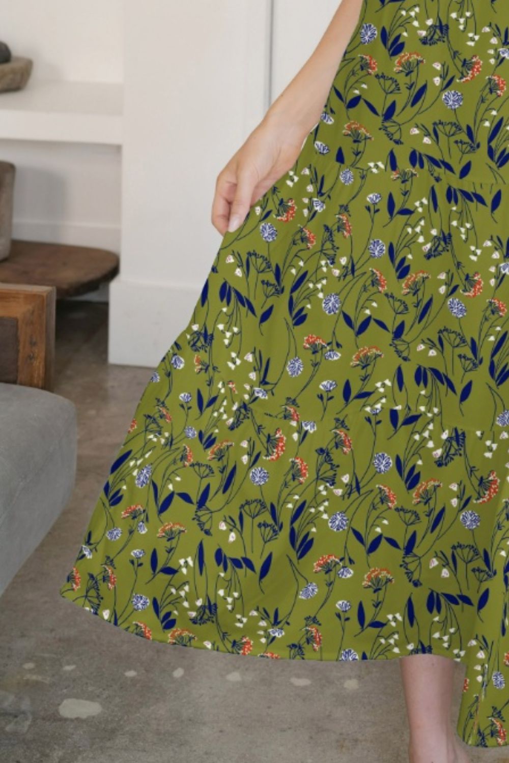 =FAM-FAM Tiered Printed V-Neck Sleeveless DressGirlyBayGirlyBay100100021705071Matcha GreenSFAM-FAM=