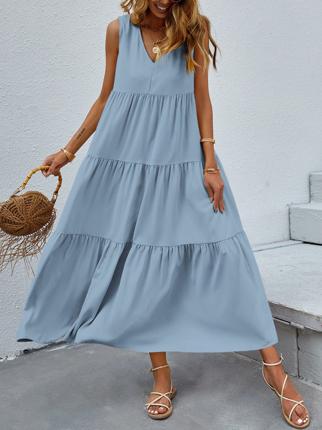 FAM - FAM Tiered V - Neck Sleeveless Dress - GirlyBayMaxi DressesFAM - FAM Tiered V - Neck Sleeveless Dress100100481841300SBlackGirlyBayFAM - FAM Tiered V - Neck Sleeveless Dress