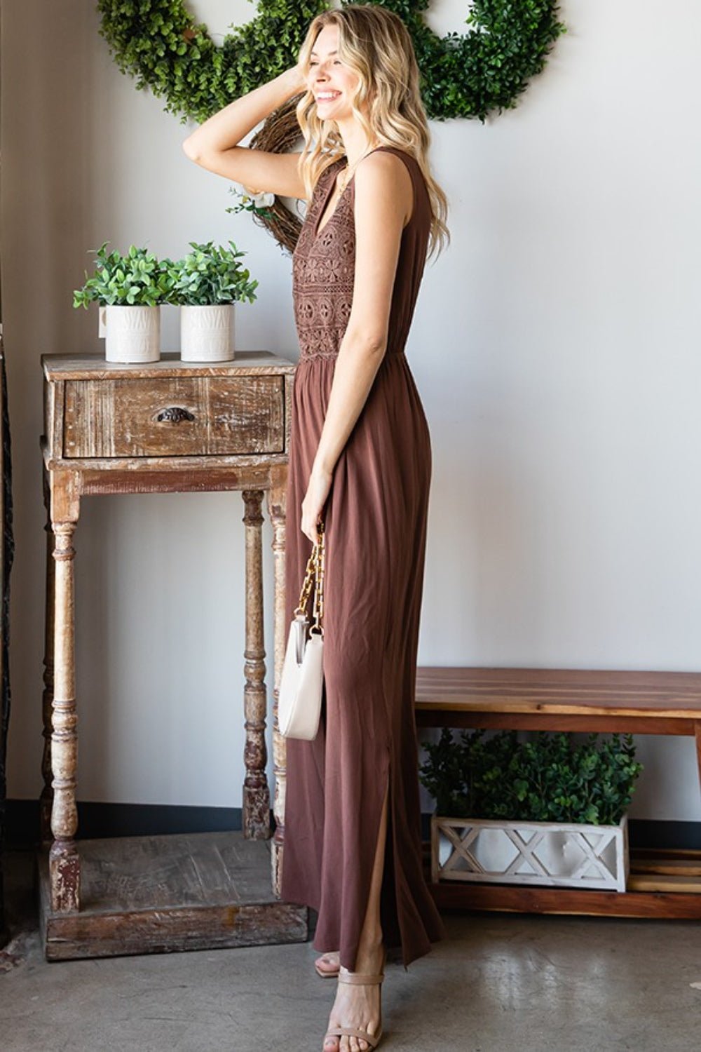 First Love Tie Back Sleeveless Slit Wide Leg Jumpsuit - GirlyBayJumpsuits & RompersFirst Love Tie Back Sleeveless Slit Wide Leg Jumpsuit100100810281091SBROWNGirlyBayFirst Love Tie Back Sleeveless Slit Wide Leg Jumpsuit