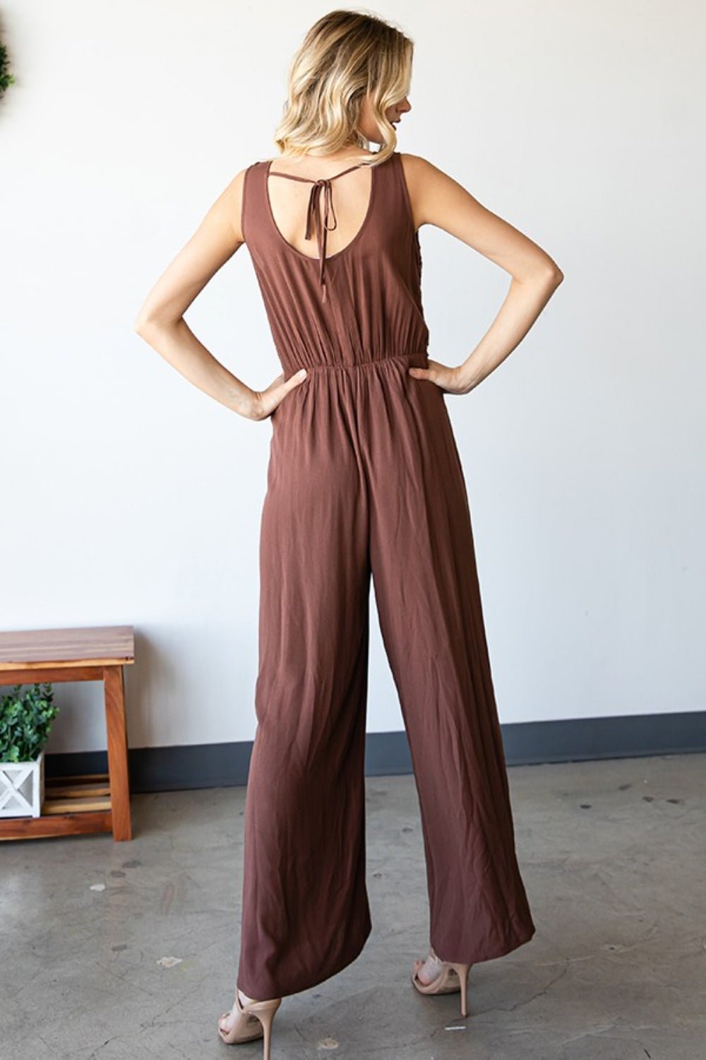 First Love Tie Back Sleeveless Slit Wide Leg Jumpsuit - GirlyBayJumpsuits & RompersFirst Love Tie Back Sleeveless Slit Wide Leg Jumpsuit100100810281091SBROWNGirlyBayFirst Love Tie Back Sleeveless Slit Wide Leg Jumpsuit