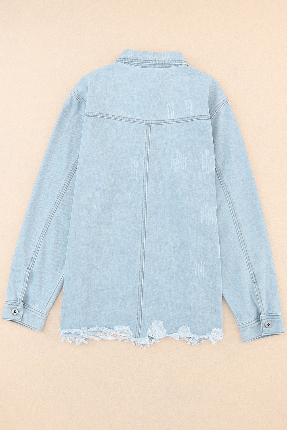 Flap Pocket Raw Hem Denim Jacket - GirlyBayJeans & DenimFlap Pocket Raw Hem Denim Jacket100100980043946SLight BlueGirlyBayFlap Pocket Raw Hem Denim Jacket