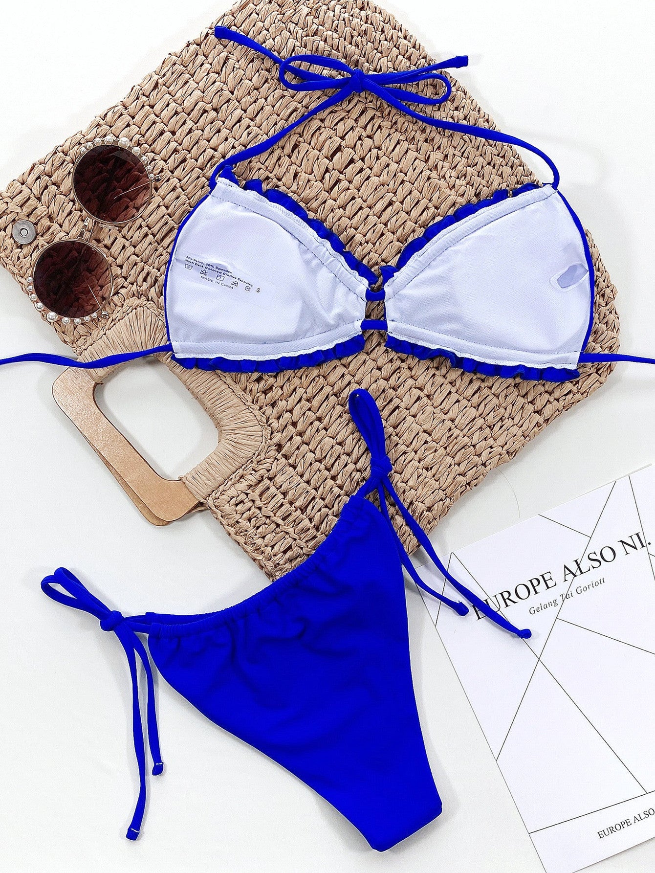 Frill Trill Halter Neck Bikini SetBikinis & TankinisTrendsiGirlyBay100100290226547Royal BlueSDouble.T
