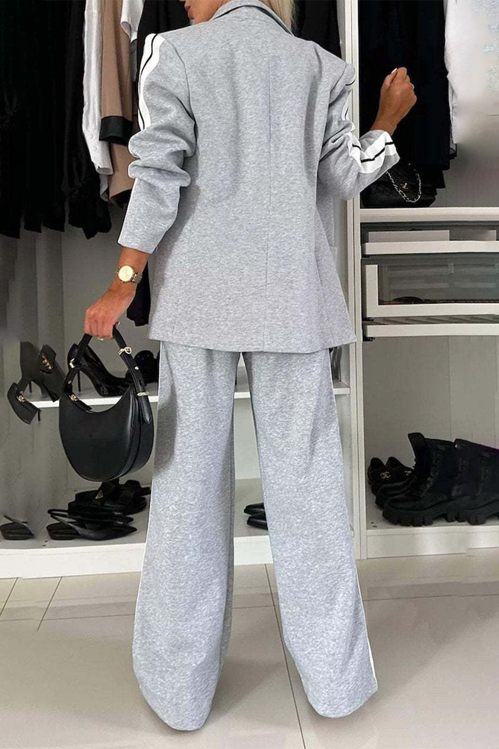 Full Size Contrast Lapel Collar Top and Pants Set - GirlyBayFull Size Contrast Lapel Collar Top and Pants Set100100243041236SLight GrayGirlyBayFull Size Contrast Lapel Collar Top and Pants Set