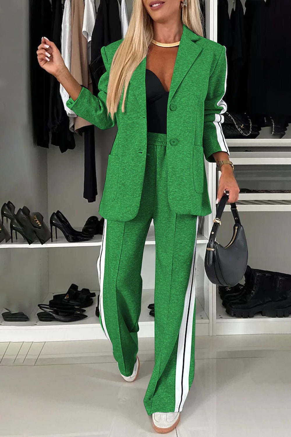Full Size Contrast Lapel Collar Top and Pants Set - GirlyBayFull Size Contrast Lapel Collar Top and Pants Set100100243043713SGreenGirlyBayFull Size Contrast Lapel Collar Top and Pants Set