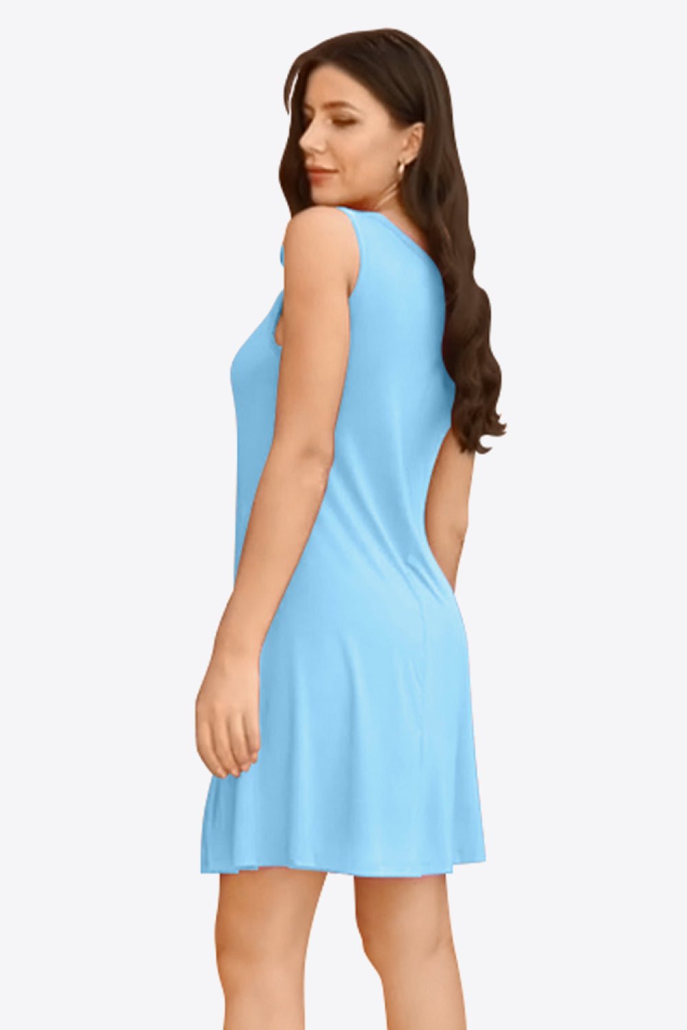 Full Size Round Neck Sleeveless Dress with PocketsCasual DressesTrendsiGirlyBayA&D