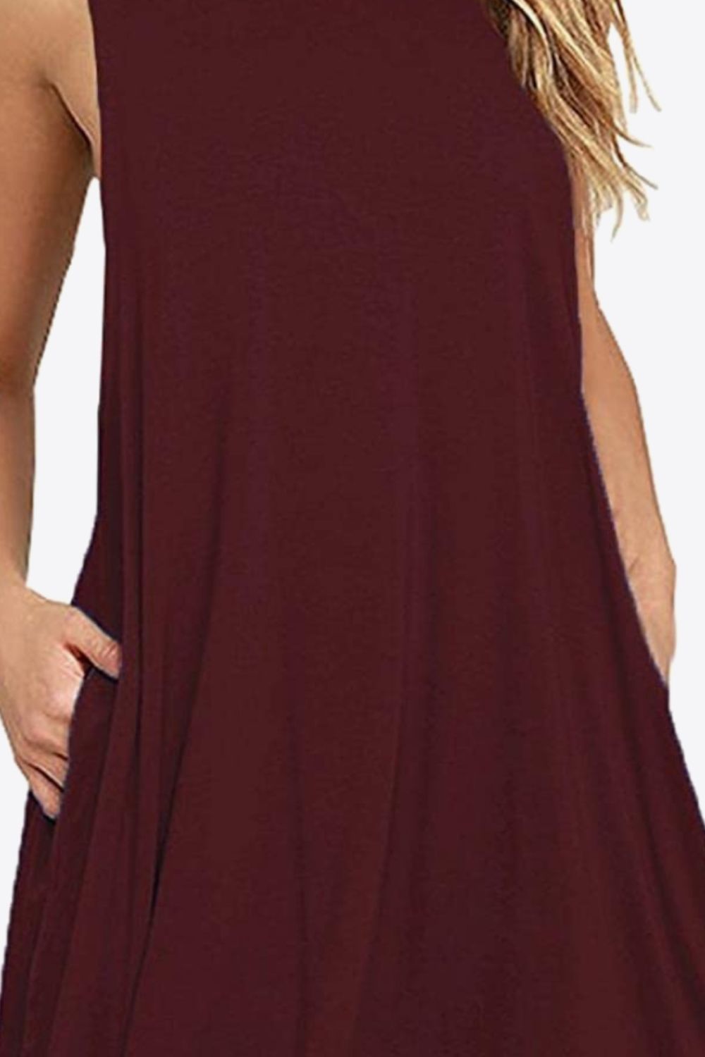 Full Size Round Neck Sleeveless Dress with PocketsCasual DressesTrendsiGirlyBayA&D