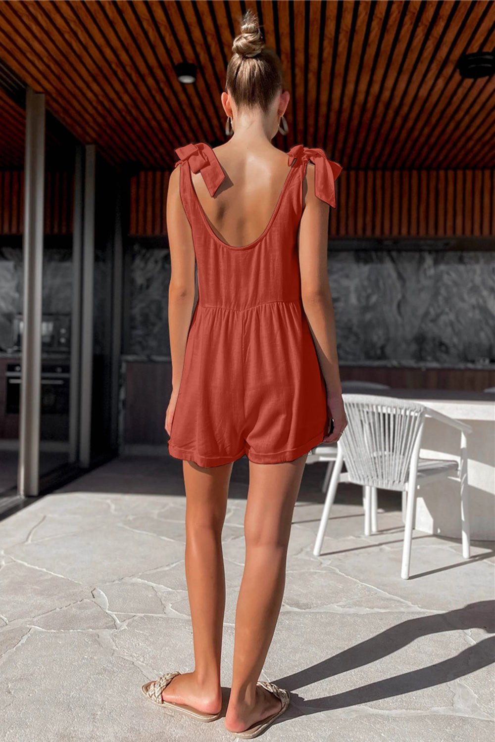 Full Size Scoop Neck Tie Shoulder Romper - GirlyBayJumpsuits & RompersFull Size Scoop Neck Tie Shoulder Romper100100280591933SCaramelGirlyBayFull Size Scoop Neck Tie Shoulder Romper