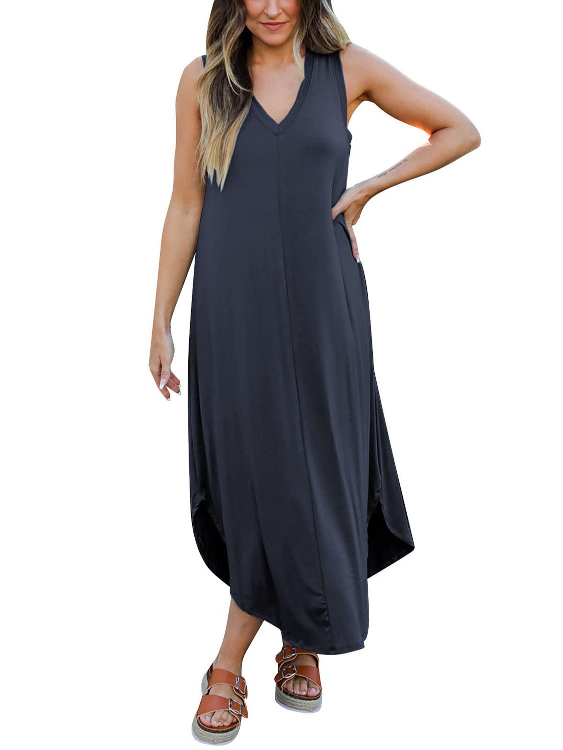 Full Size V - Neck Midi Tank Dress - GirlyBayMaxi DressesFull Size V - Neck Midi Tank Dress100100693691328SDark BlueGirlyBayFull Size V - Neck Midi Tank Dress