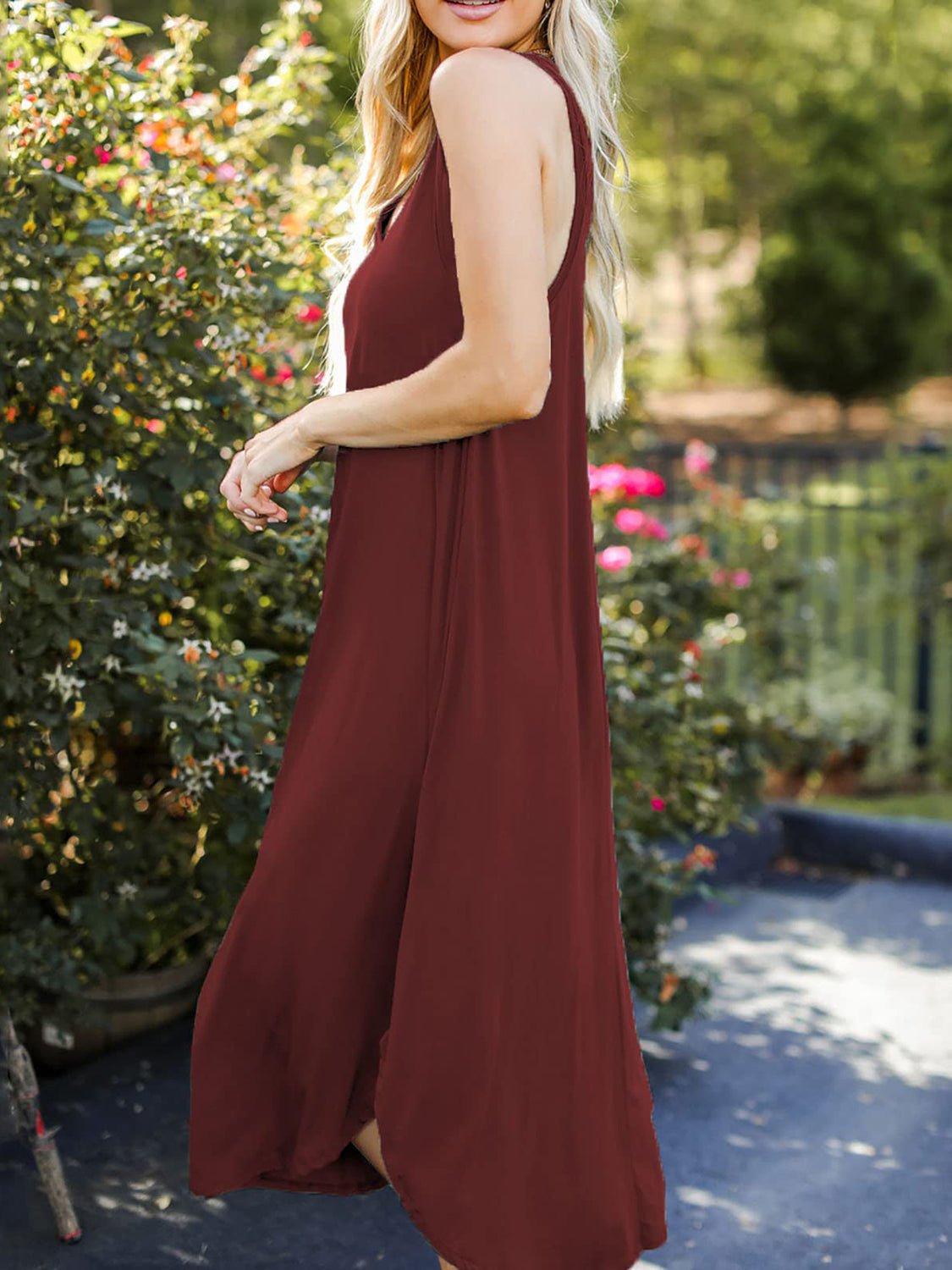 Full Size V - Neck Midi Tank Dress - GirlyBayMaxi DressesFull Size V - Neck Midi Tank Dress100100693695383SBurgundyGirlyBayFull Size V - Neck Midi Tank Dress