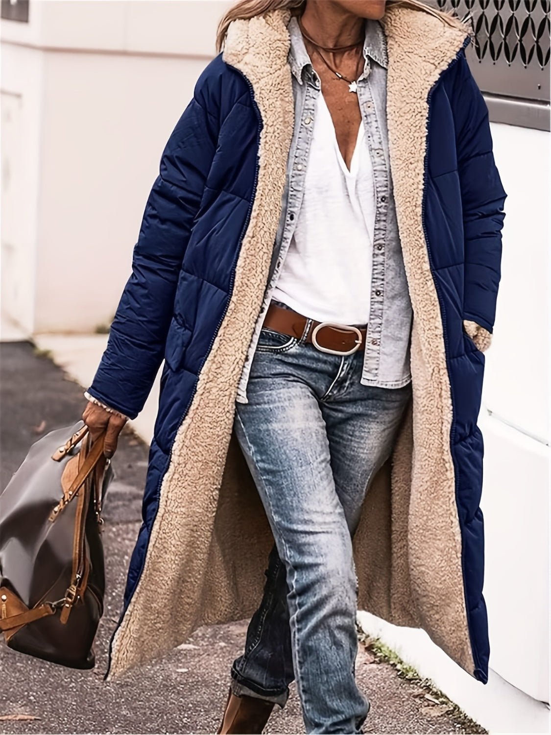 Full Size Zip Up Sherpa Hooded Coat - GirlyBayPlus Size ClothesFull Size Zip Up Sherpa Hooded Coat100100219171017SDark BlueGirlyBayFull Size Zip Up Sherpa Hooded Coat