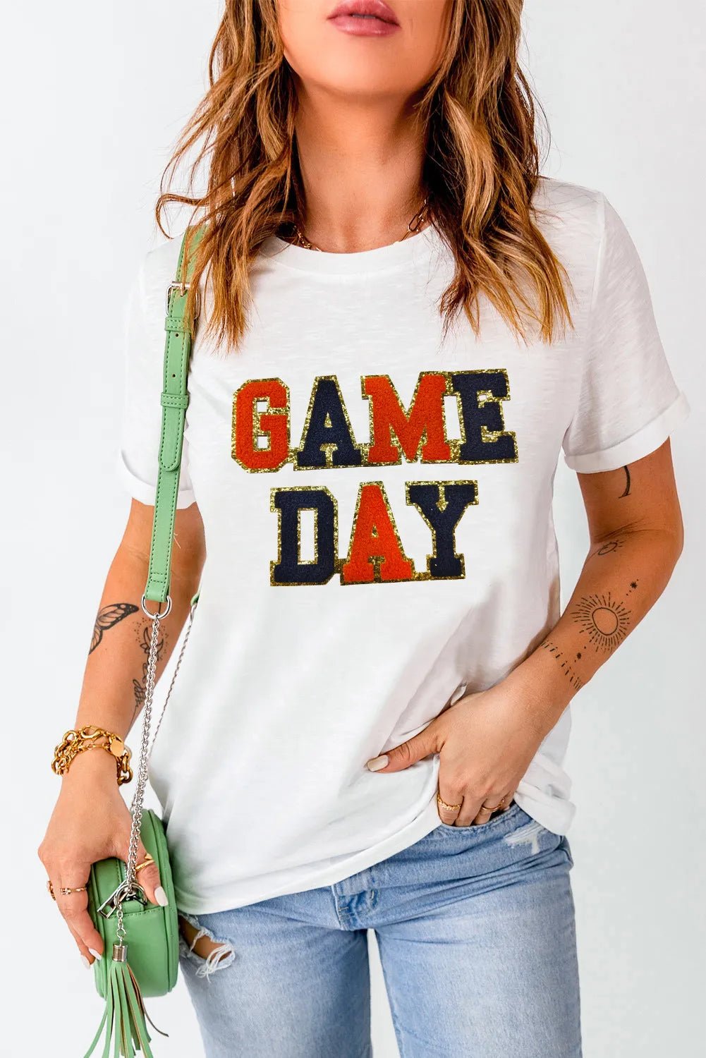 GAME DAY Round Neck Short Sleeve T-Shirt - GirlyBayT-ShirtGAME DAY Round Neck Short Sleeve T-Shirt100100750251513SWhiteGirlyBayGAME DAY Round Neck Short Sleeve T-Shirt