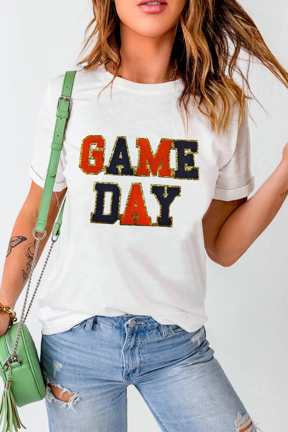 GAME DAY Round Neck Short Sleeve T-Shirt - GirlyBayT-ShirtGAME DAY Round Neck Short Sleeve T-Shirt100100750251513SWhiteGirlyBayGAME DAY Round Neck Short Sleeve T-Shirt
