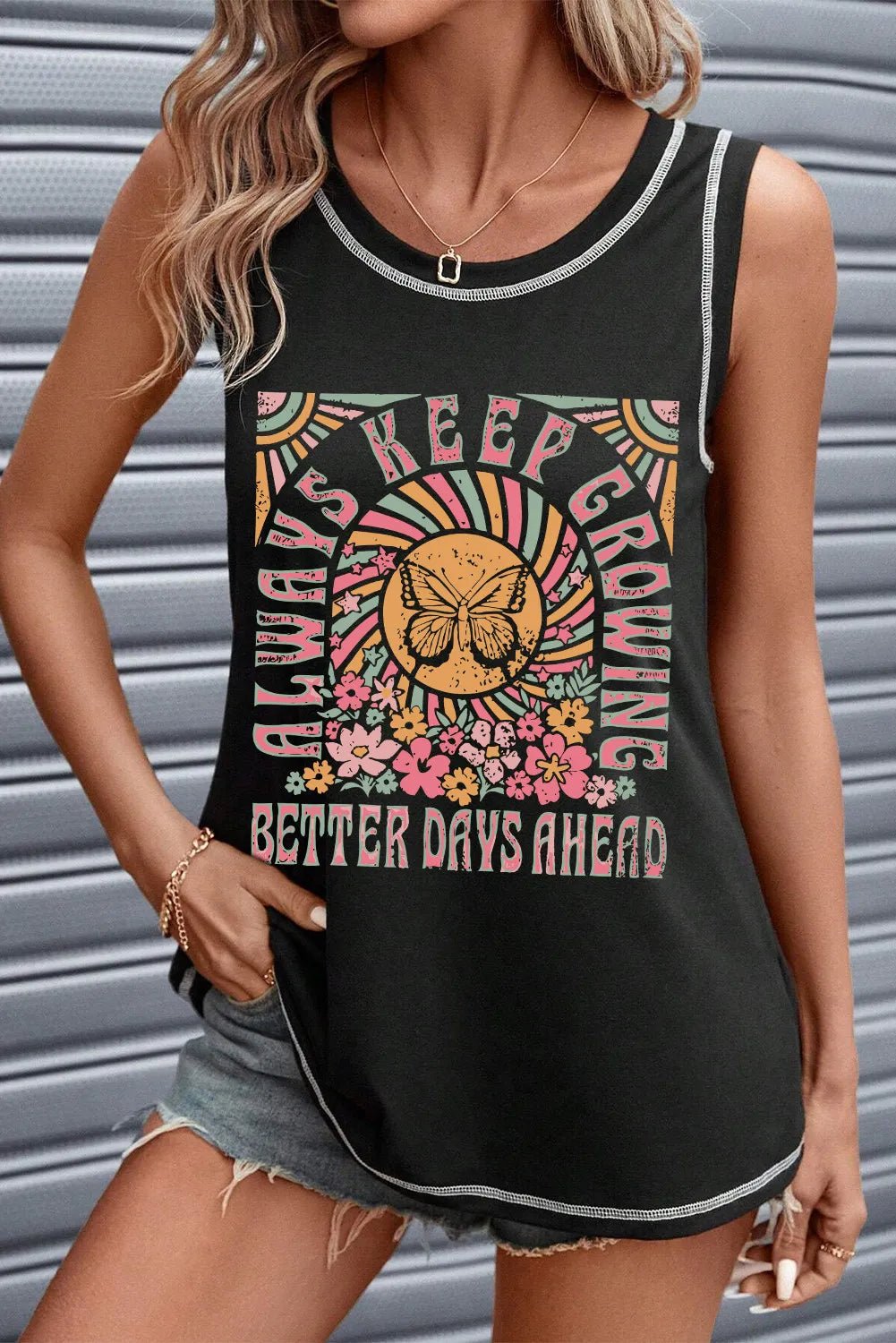 Graphic Round Neck Tank - GirlyBayGraphic Round Neck Tank100100906501266SBlackGirlyBayGraphic Round Neck Tank