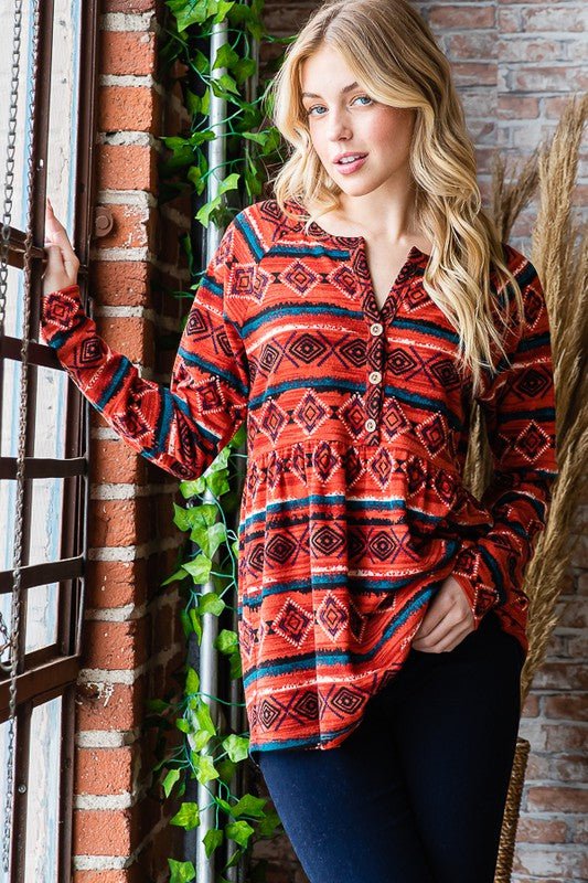 Heimish Full Size Geometric Button Detail Long Sleeve Babydoll Top - GirlyBayHeimish Full Size Geometric Button Detail Long Sleeve Babydoll Top100100190991357SScarletGirlyBayHeimish Full Size Geometric Button Detail Long Sleeve Babydoll Top