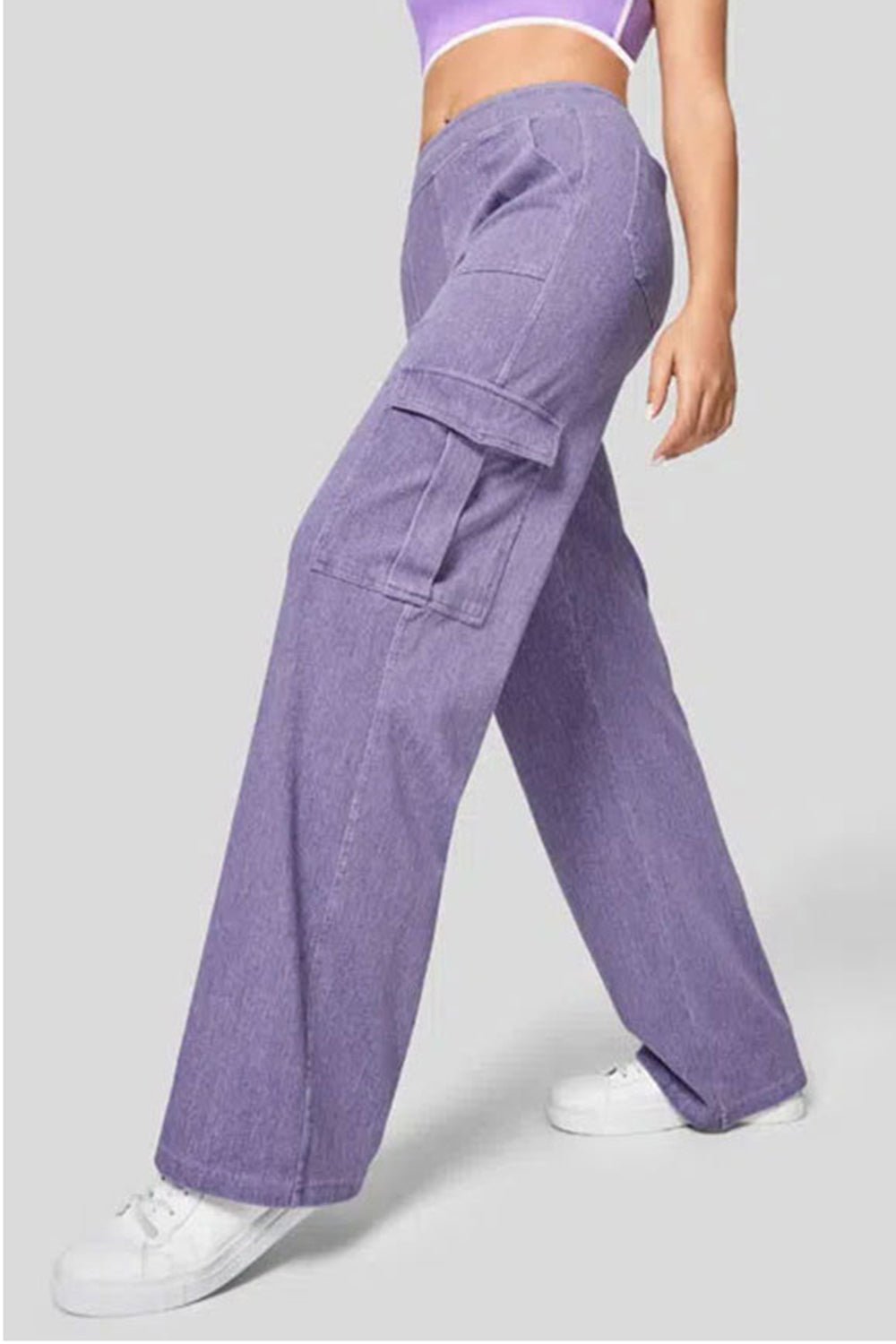 High Waist Straight Leg Cargo Jeans - GirlyBayJeans & DenimHigh Waist Straight Leg Cargo Jeans100100901231695XSLilacGirlyBayHigh Waist Straight Leg Cargo Jeans