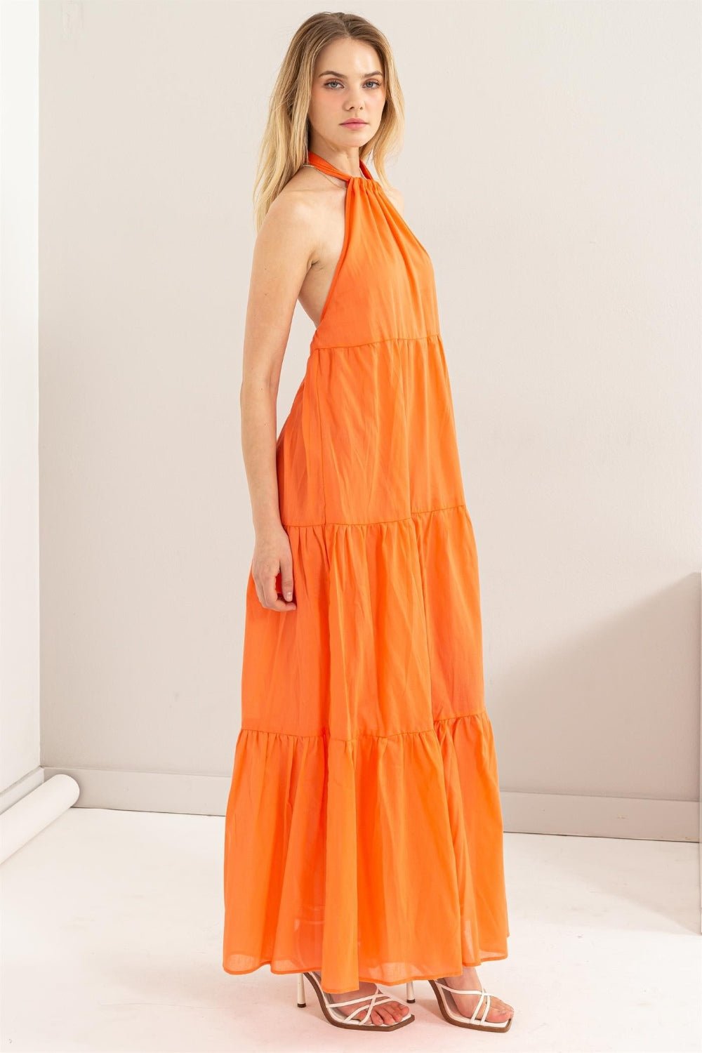 HYFVE Halter Neck Cover Up Maxi DressCover UpsTrendsiGirlyBay100100504551745OrangeSHYFVEShip from USA