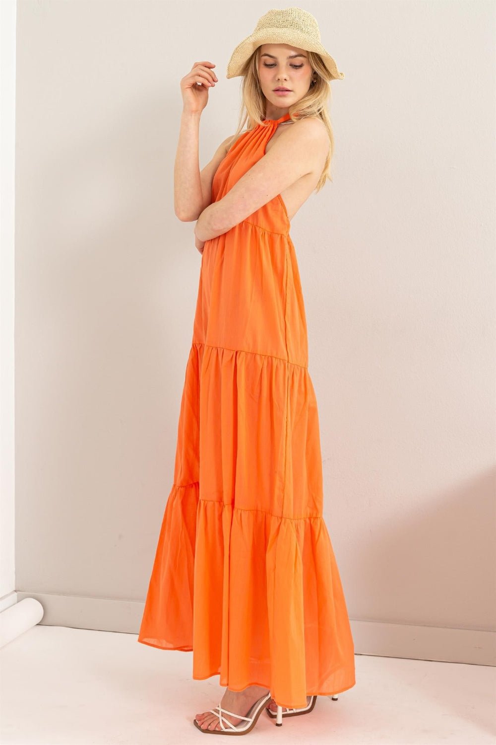 HYFVE Halter Neck Cover Up Maxi DressCover UpsTrendsiGirlyBay100100504551745OrangeSHYFVEShip from USA