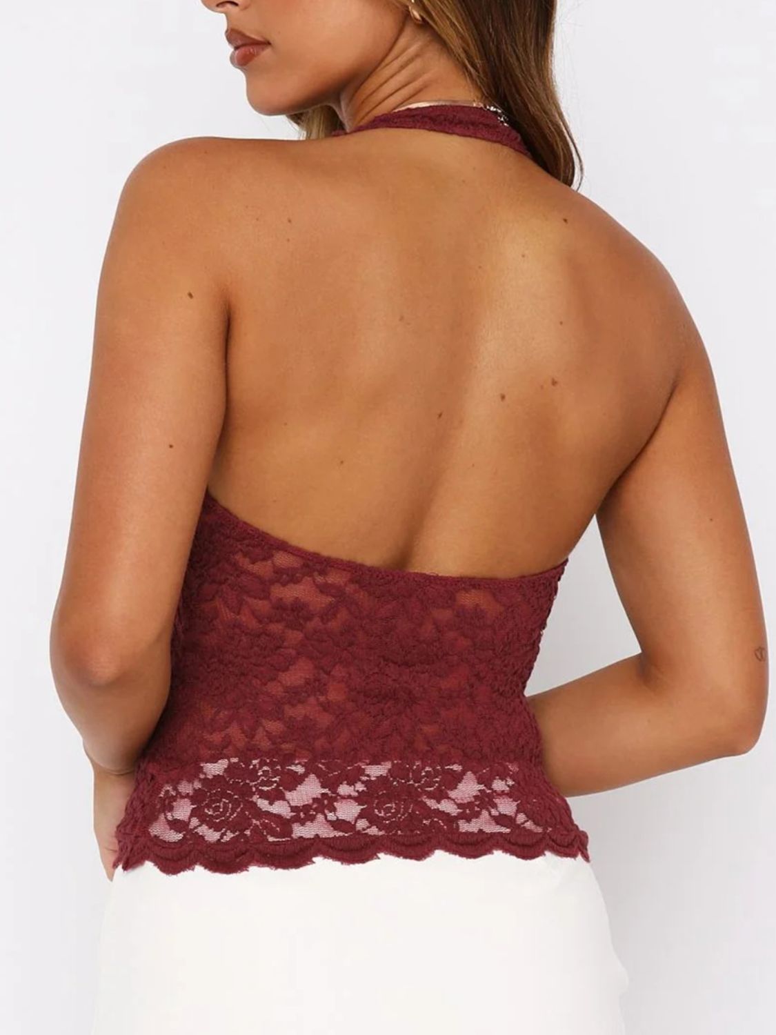 Lace Backless Halter Neck Cami - GirlyBayLace Backless Halter Neck Cami100100439151385SBurgundyGirlyBayLace Backless Halter Neck Cami