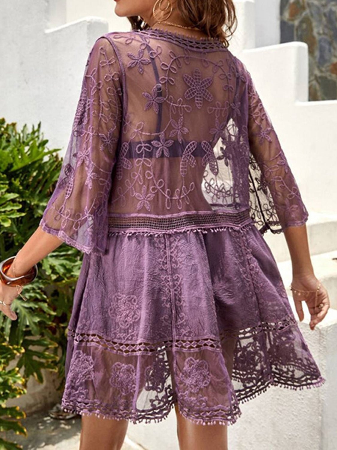 Lace Detail Plunge Cover-Up Dress - GirlyBayCover Ups#original_value#100100898956101One SizeLavender#shop_