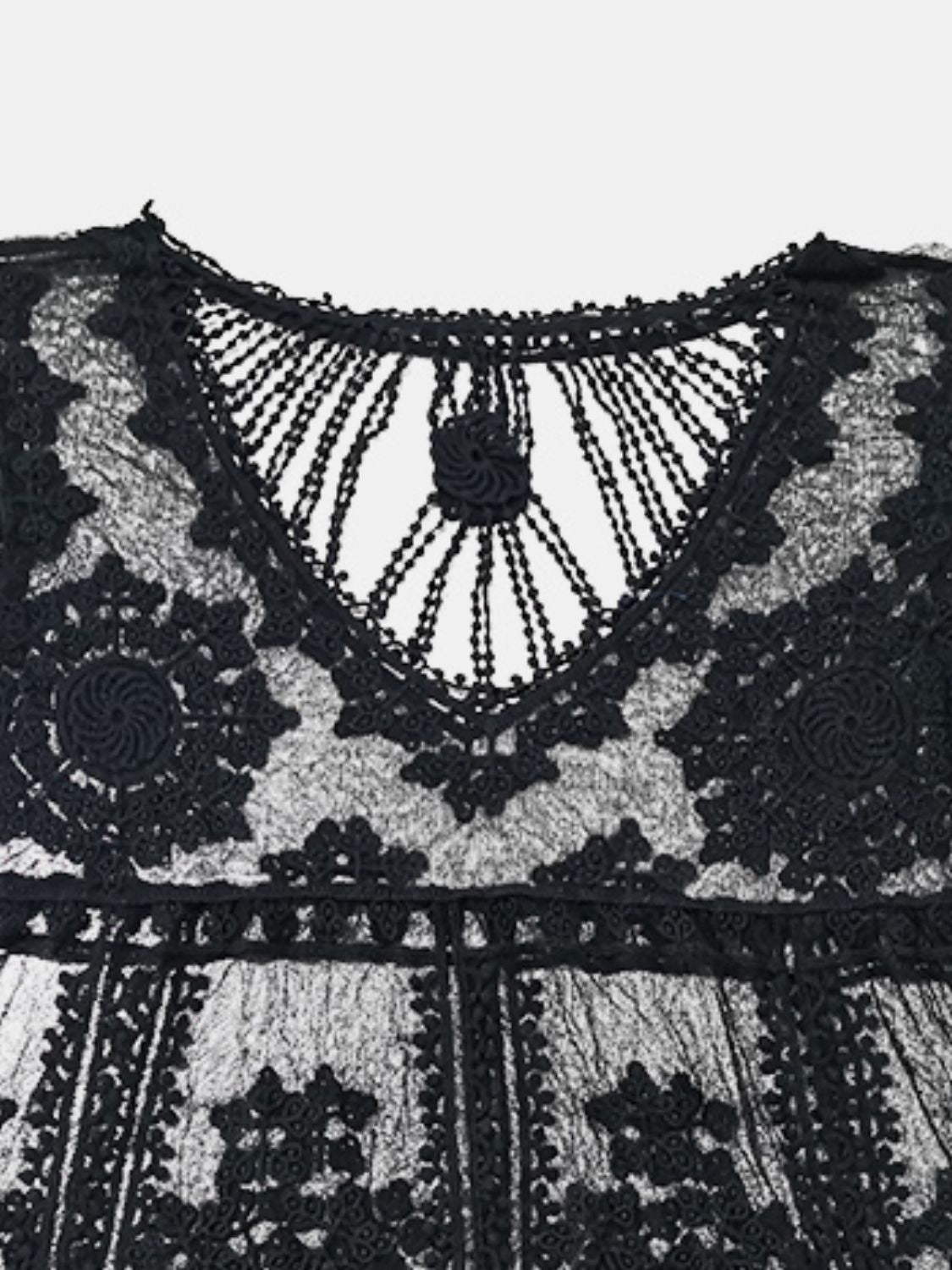 Lace Round Neck Cover-Up" - "Femme Fatale Lace Cover-UpCover UpsTrendsiGirlyBay100100046784961BlackOne Size