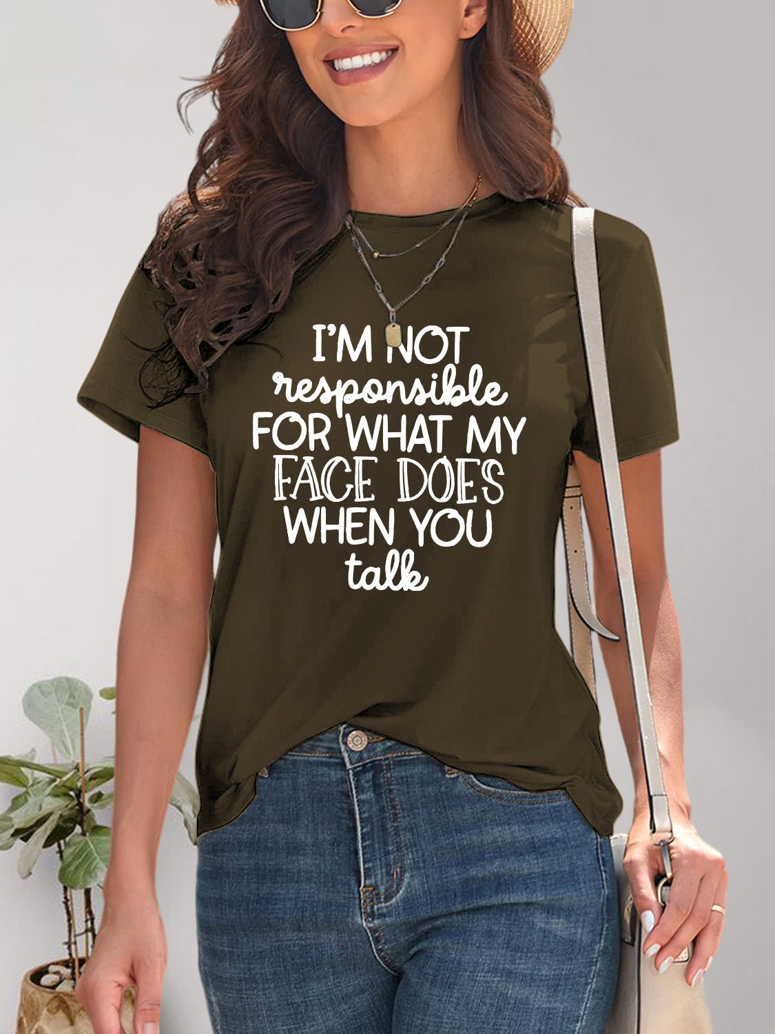 Letter Graphic Round Neck Short Sleeve T-Shirt - GirlyBayLetter Graphic Round Neck Short Sleeve T-Shirt100100108871183SOlive BrownGirlyBayLetter Graphic Round Neck Short Sleeve T-Shirt