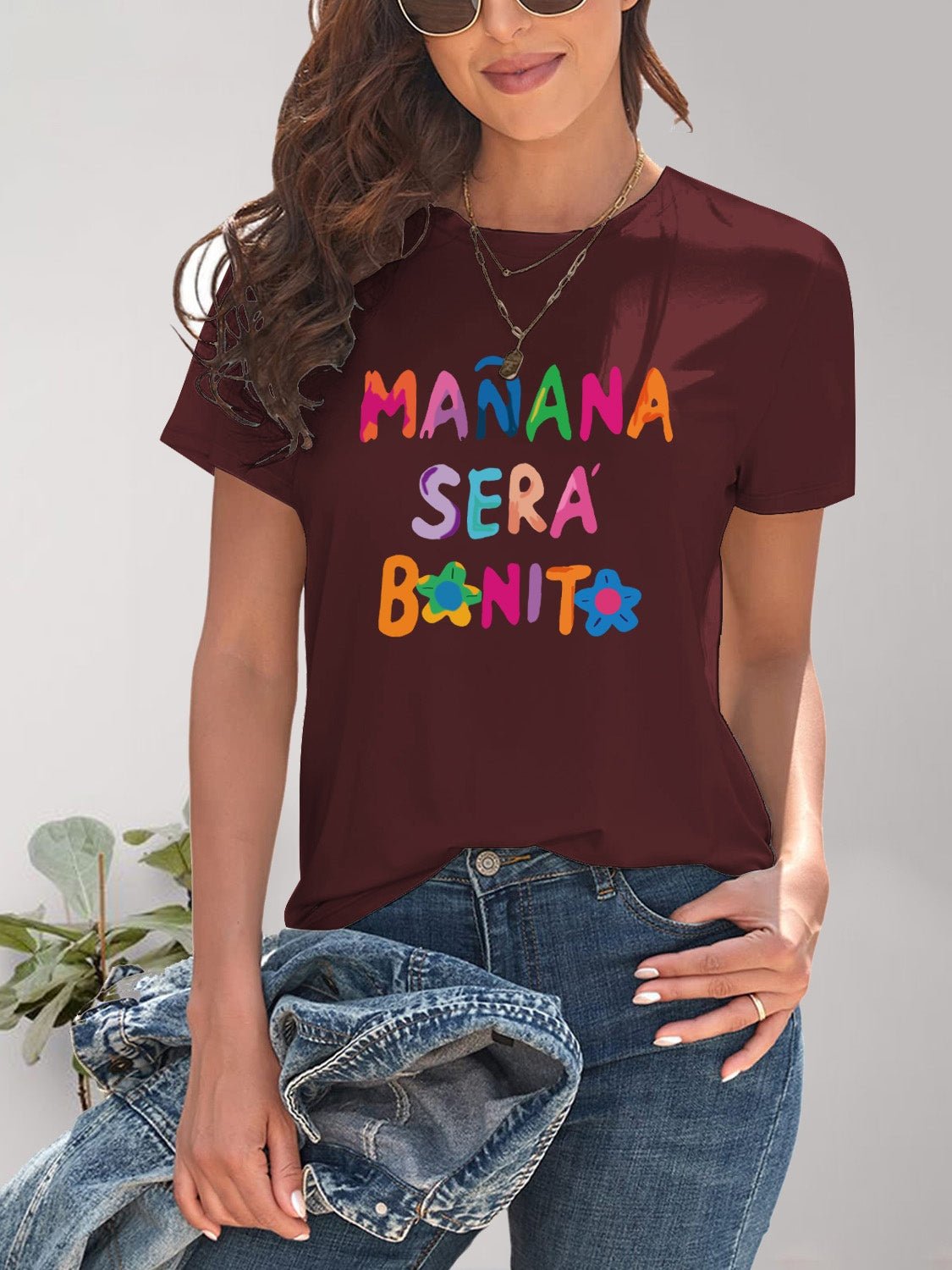 Letter Graphic Round Neck Short Sleeve T-Shirt - GirlyBayLetter Graphic Round Neck Short Sleeve T-Shirt100100919482620SBurgundyGirlyBayLetter Graphic Round Neck Short Sleeve T-Shirt