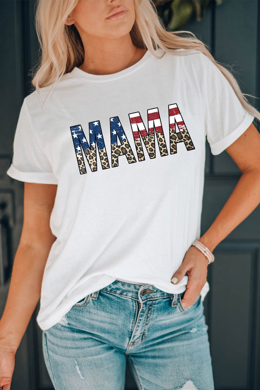 MAMA Round Neck Short Sleeve T-Shirt - GirlyBayMAMA Round Neck Short Sleeve T-Shirt100100046511702SWhiteGirlyBayMAMA Round Neck Short Sleeve T-Shirt