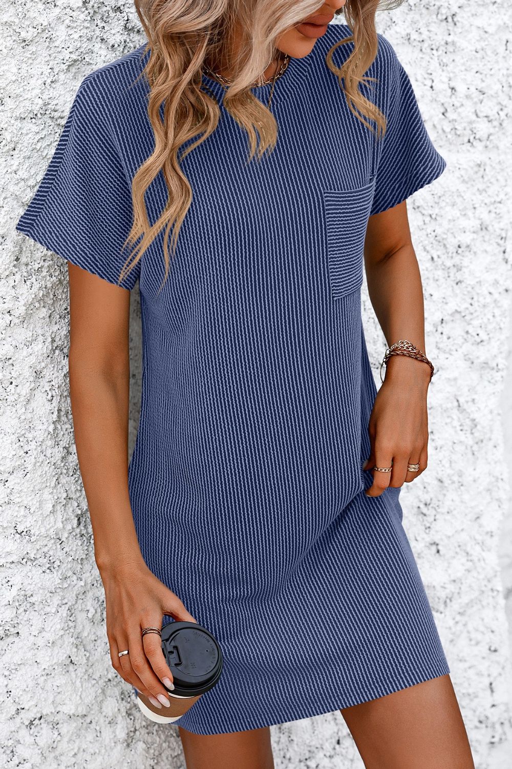 Mandy Ribbed Striped Short Sleeve Mini Tee Dress - GirlyBayCasual DressesMandy Ribbed Striped Short Sleeve Mini Tee Dress100100327541694SBlueGirlyBayMandy Ribbed Striped Short Sleeve Mini Tee Dress