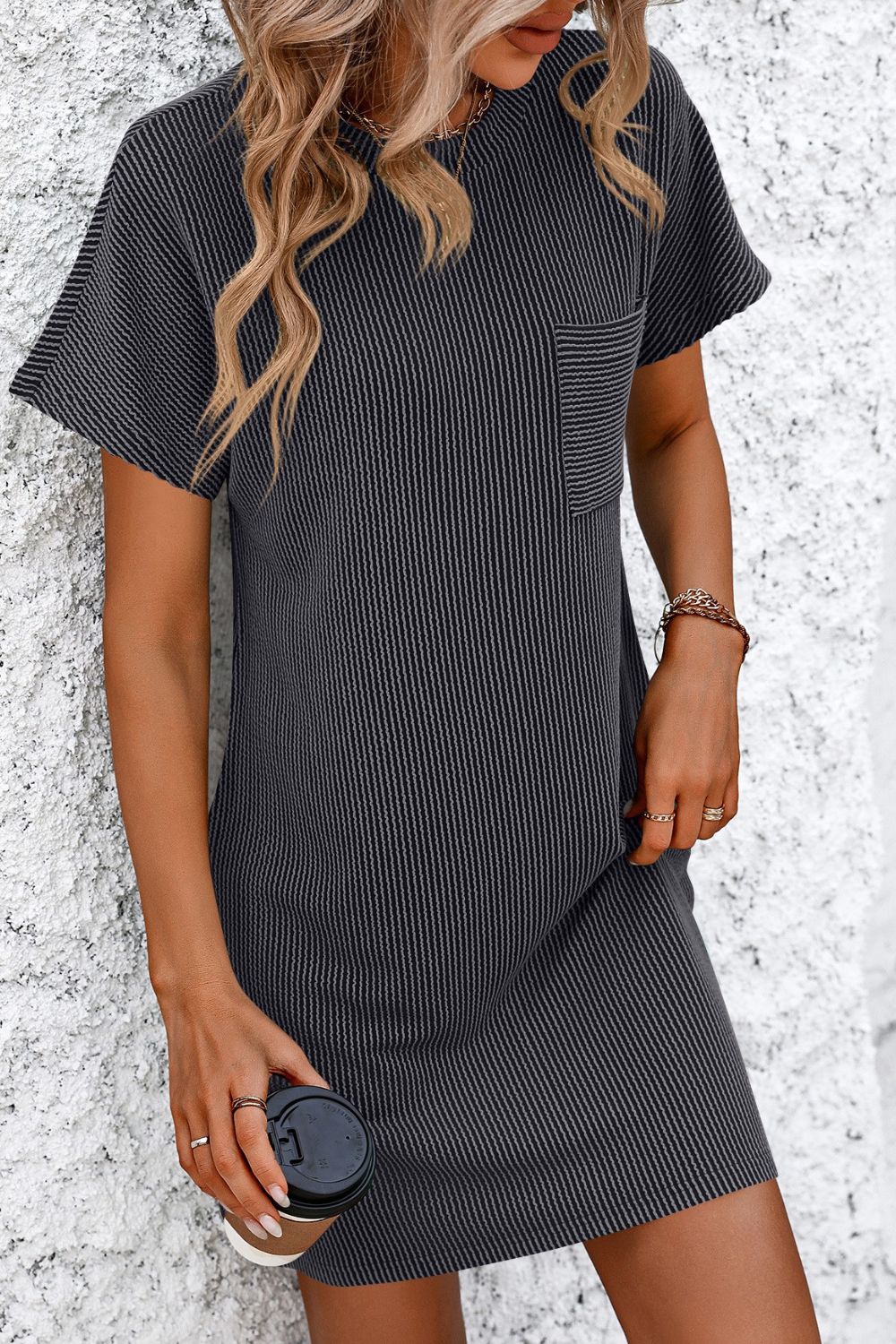 Mandy Ribbed Striped Short Sleeve Mini Tee Dress - GirlyBayCasual DressesMandy Ribbed Striped Short Sleeve Mini Tee Dress100100327546518SDark GrayGirlyBayMandy Ribbed Striped Short Sleeve Mini Tee Dress