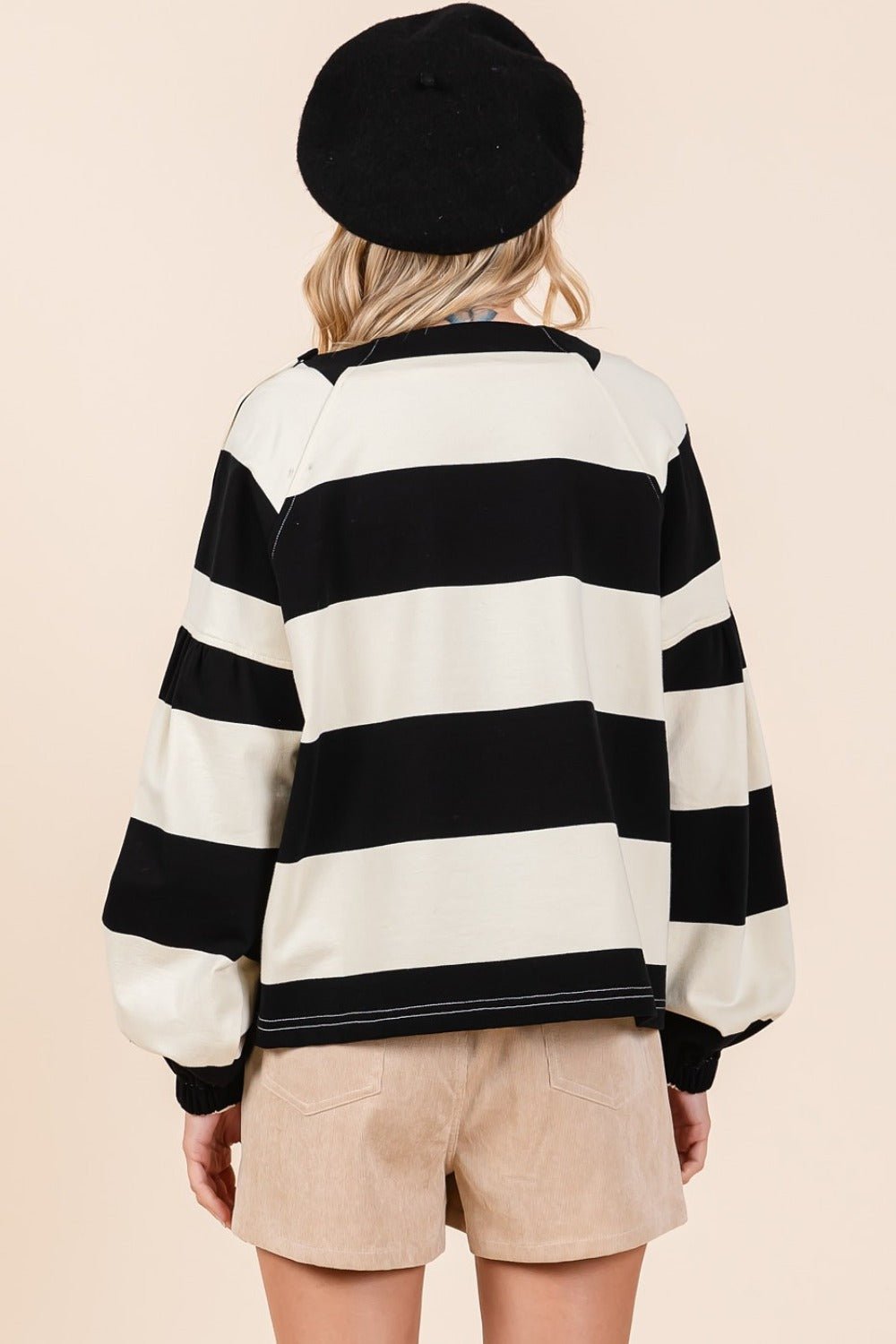 Mittoshop Striped Snap Shoulder Long Sleeve T-Shirt - GirlyBayT-ShirtMittoshop Striped Snap Shoulder Long Sleeve T-Shirt100100750771994SBlack/IvoryGirlyBayMittoshop Striped Snap Shoulder Long Sleeve T-Shirt