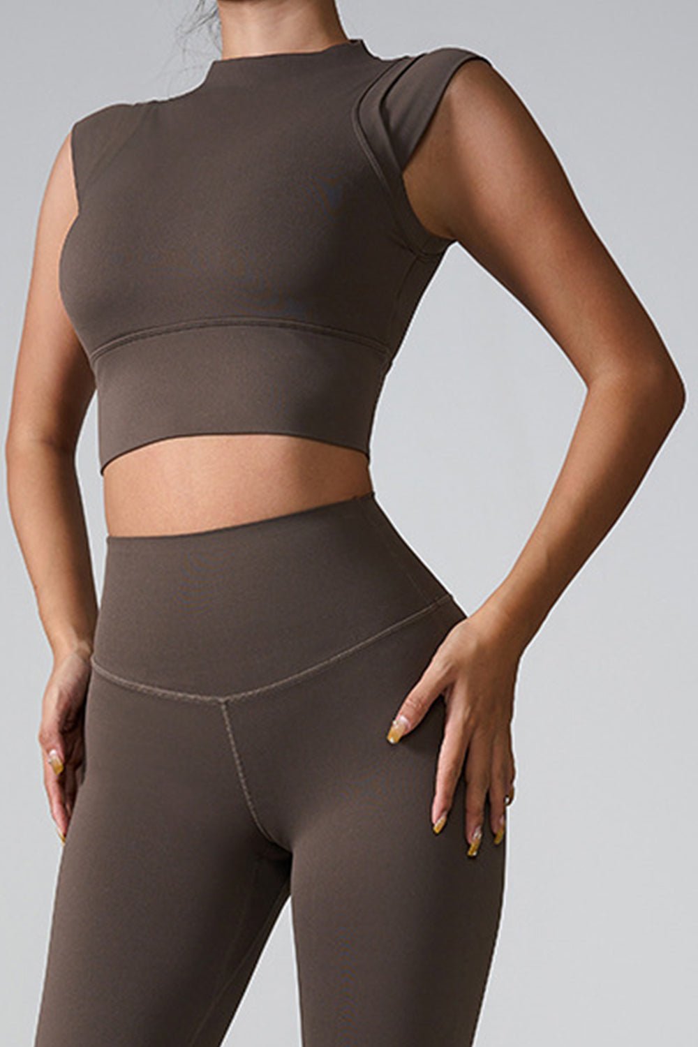 Mock Neck Active Tank - GirlyBayActivewearMock Neck Active Tank100100582995632SMochaGirlyBayMock Neck Active Tank