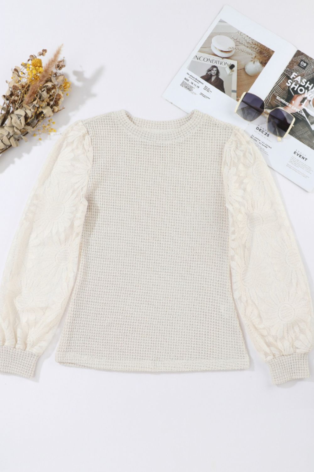 Mock Neck Lace Long Sleeve Top - GirlyBayMock Neck Lace Long Sleeve Top100100391021639SIvoryGirlyBayMock Neck Lace Long Sleeve Top