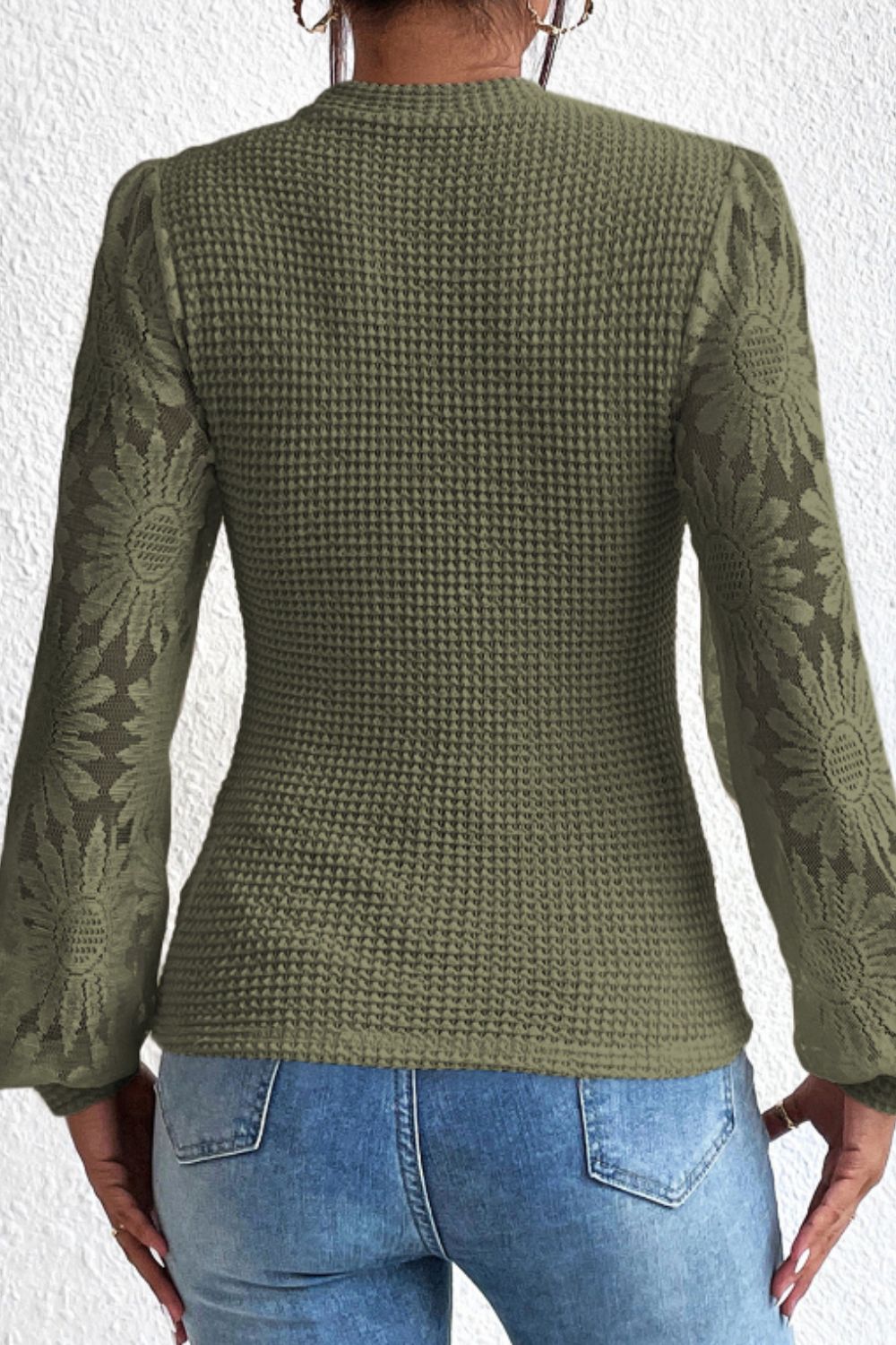 Mock Neck Lace Long Sleeve Top - GirlyBayMock Neck Lace Long Sleeve Top100100391025959SArmy GreenGirlyBayMock Neck Lace Long Sleeve Top