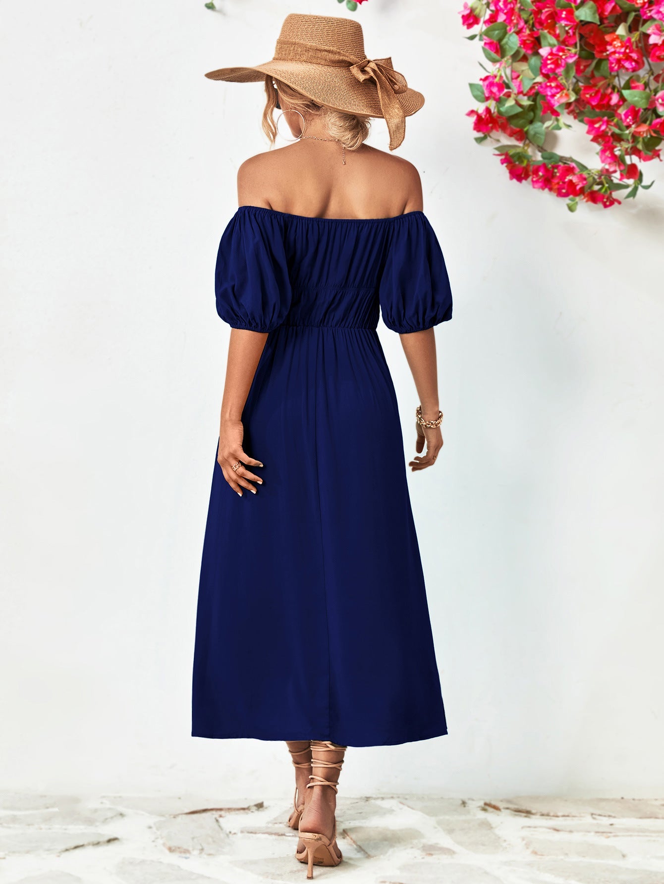 Off - Shoulder Balloon Sleeve Midi Dress - GirlyBayCocktail DressesOff - Shoulder Balloon Sleeve Midi Dress100100246459750SDark BlueGirlyBayOff - Shoulder Balloon Sleeve Midi Dress
