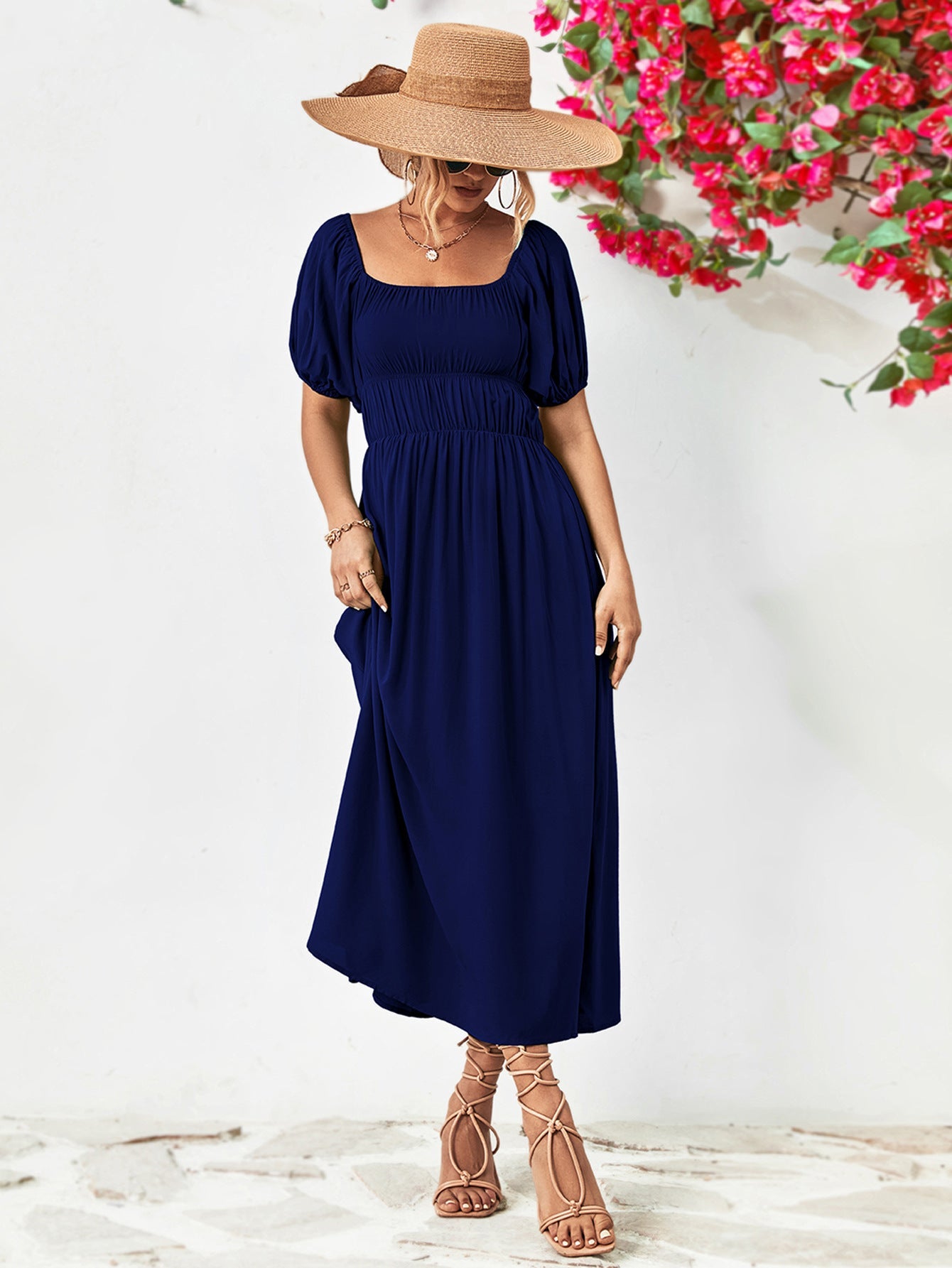 Off - Shoulder Balloon Sleeve Midi Dress - GirlyBayCocktail DressesOff - Shoulder Balloon Sleeve Midi Dress100100246459750SDark BlueGirlyBayOff - Shoulder Balloon Sleeve Midi Dress