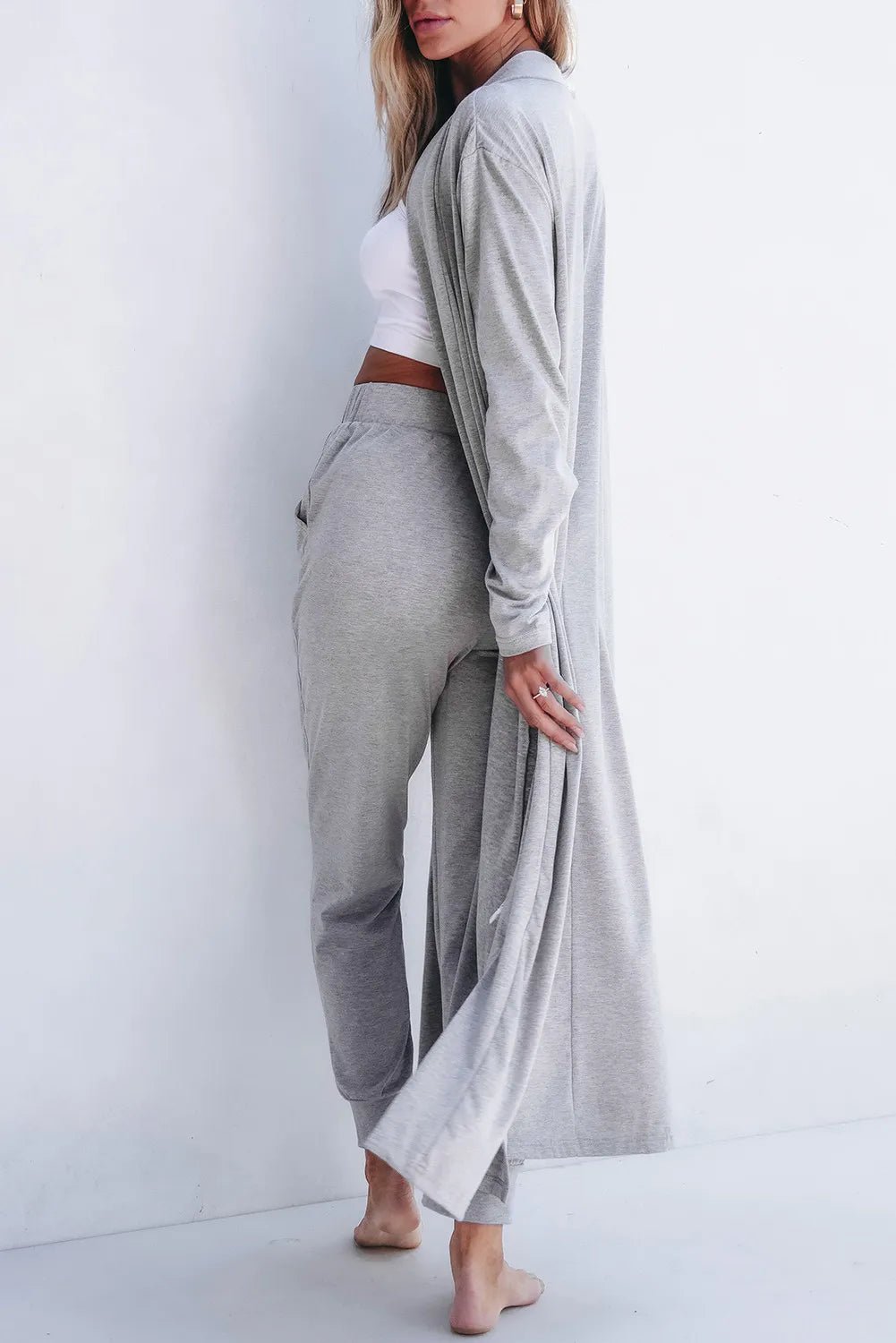 Open Front Long Sleeve Cardigan and Pants Lounge Set - GirlyBayLoungewear & UnderwearOpen Front Long Sleeve Cardigan and Pants Lounge Set100100933171629SGrayGirlyBayOpen Front Long Sleeve Cardigan and Pants Lounge Set