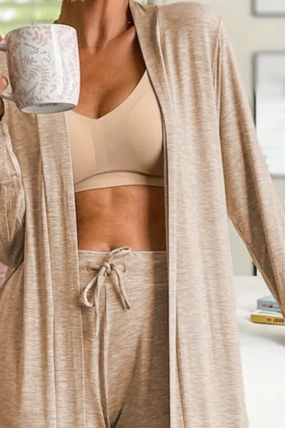 Open Front Long Sleeve Cardigan and Pants Lounge Set - GirlyBayLoungewear & UnderwearOpen Front Long Sleeve Cardigan and Pants Lounge Set100100933175234STanGirlyBayOpen Front Long Sleeve Cardigan and Pants Lounge Set