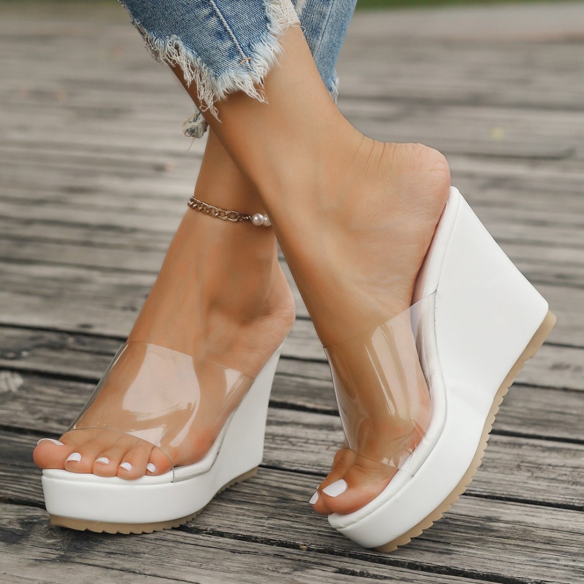 Open Toe Wedge Sandals - GirlyBayShoesOpen Toe Wedge Sandals10060076519197635(US4)WhiteGirlyBayOpen Toe Wedge Sandals