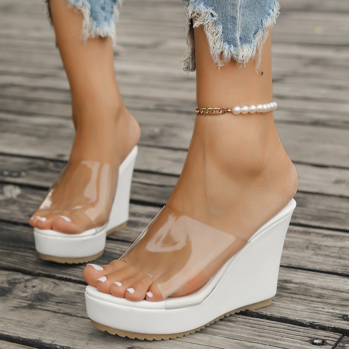 Open Toe Wedge Sandals - GirlyBayShoesOpen Toe Wedge Sandals10060076519197635(US4)WhiteGirlyBayOpen Toe Wedge Sandals