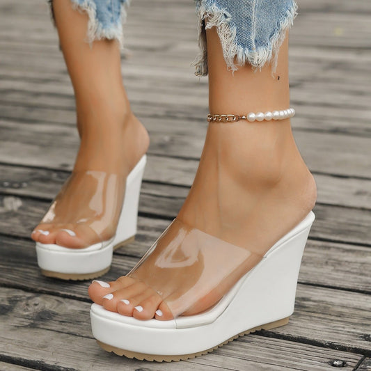 Open Toe Wedge Sandals - GirlyBayShoesOpen Toe Wedge Sandals10060076519197635(US4)WhiteGirlyBayOpen Toe Wedge Sandals