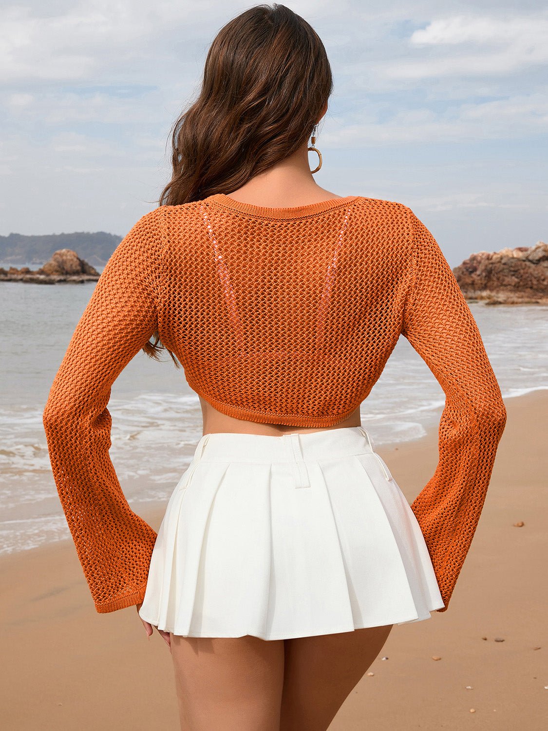 Chic Openwork Sleeved Cover-UpCover UpsTrendsiGirlyBayM&YShip From OverseasShipping delay Jan 20 - Feb 52